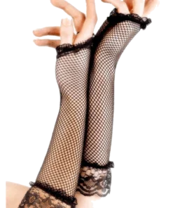 Smiffys Lace Fishnet Fingerless Gloves