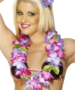 Smiffys Pink And Purple Hawaiian Garland Accessory