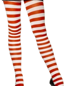 Smiffys Womens Red And White Striped Tights