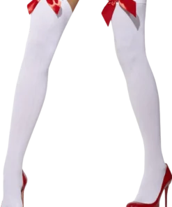 Smiffys Womens Red Bow White Stockings