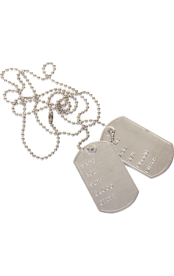 Smiffys Silver Army Dog Tag Necklace 2 Smiffys Silver Army Dog Tag Necklace - Image 2