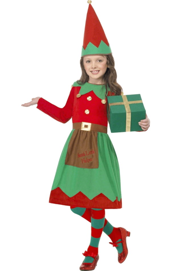 Smiffys Kids Elf Girl Christmas Costume 1 Smiffys Kids Elf Girl Christmas Costume