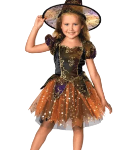 Childrens Sparkling Halloween Witch Costume
