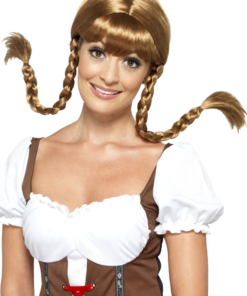 Smiffys Adult Bavarian Babe Brown Wig