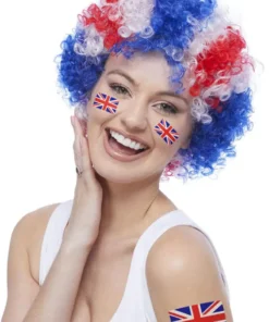 GENERIC Unisex Union Jack Afro Wig
