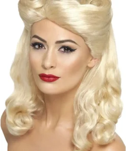 Smiffys Long Blonde 40s Pin Up Wig