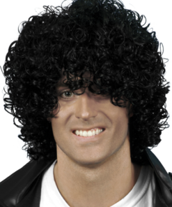 Smiffys Black Afro Wet Look Wig