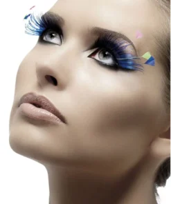 Smiffys Blue Feather Eyelashes
