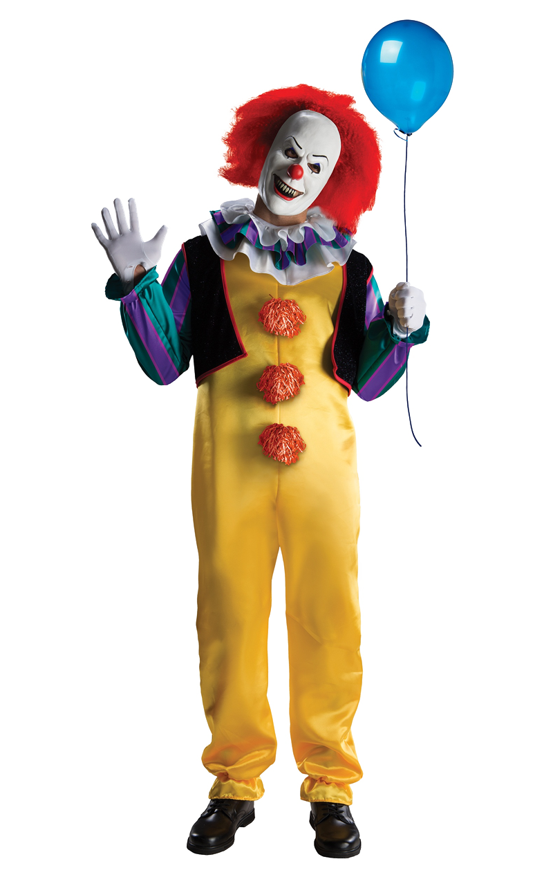 Mens Classic Pennywise Costume 1 Mens Classic Pennywise Costume