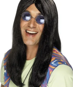 Smiffys Black 60s Hippie Wig