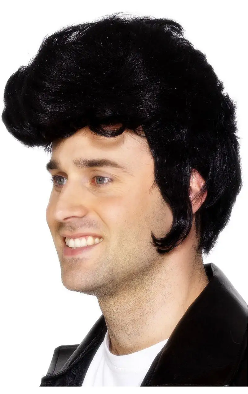 Smiffys Black Teddy Boy Wig 1 Smiffys Black Teddy Boy Wig