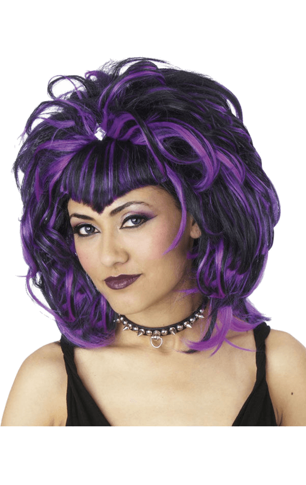 Evil Sorceress Black And Purple Wig 1 Evil Sorceress Black And Purple Wig