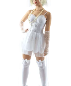 Womens 80s Virgin Bride Madonna Costume