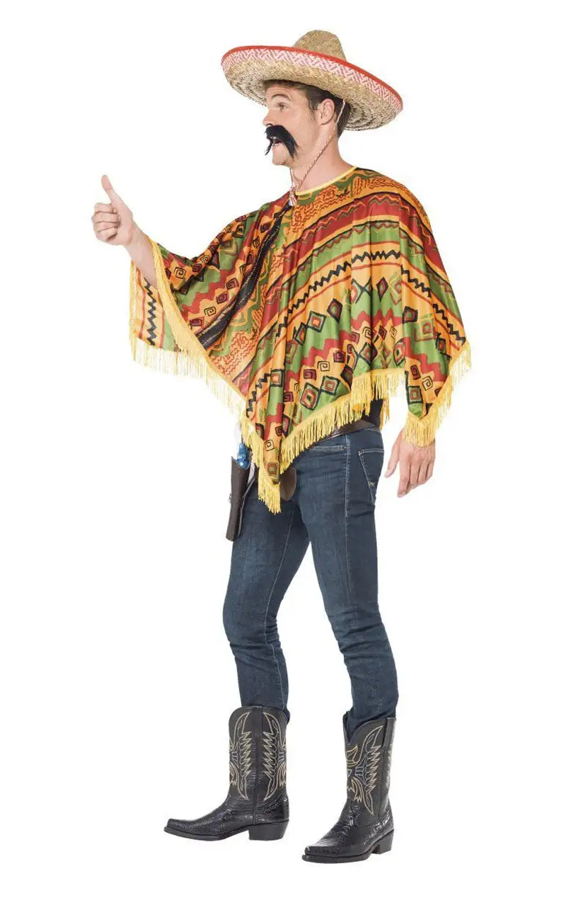 Smiffys Mens Mexican Poncho Kit 2 Smiffys Mens Mexican Poncho Kit - Image 2