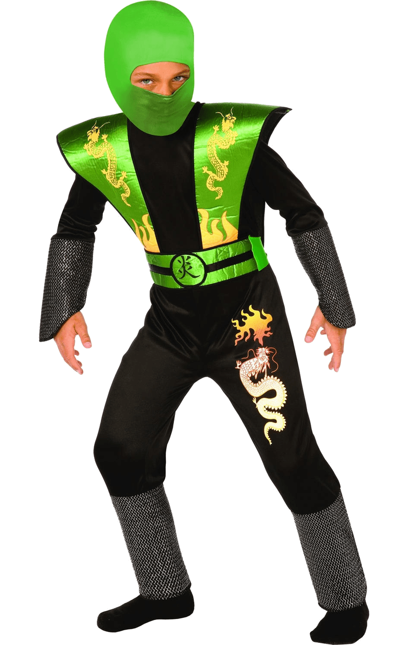Kids Green Ninja Warrior Costume 1 Kids Green Ninja Warrior Costume