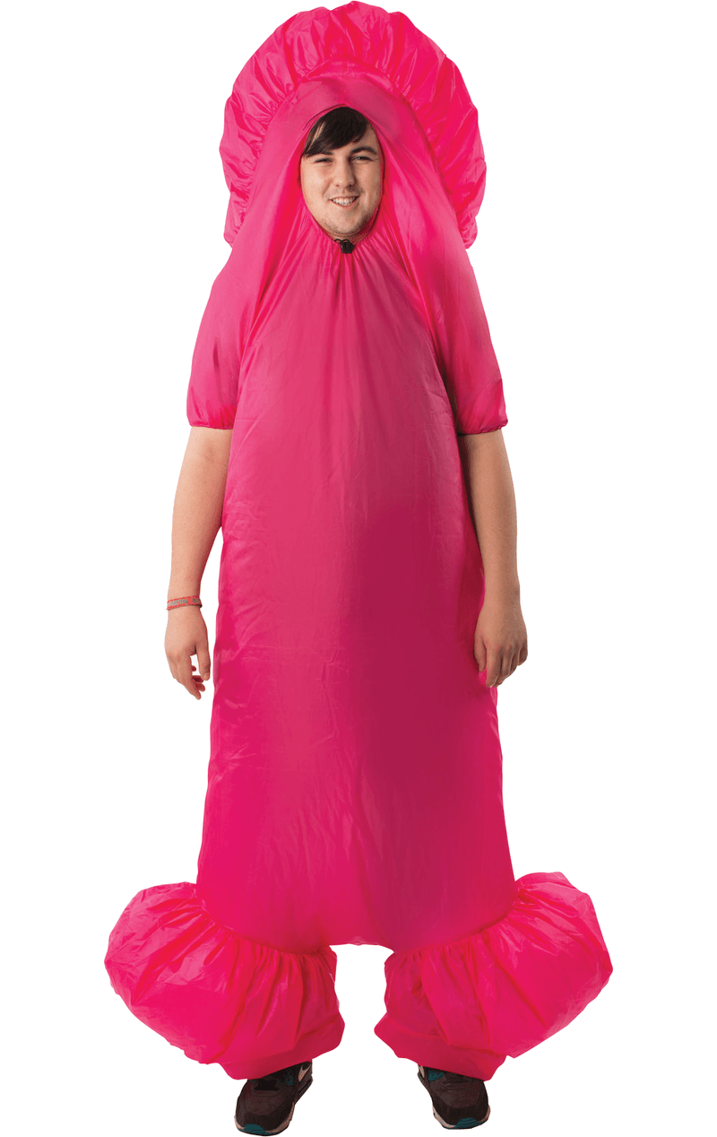 Adult Pink Inflatable Penis Stag Costume 1 Adult Pink Inflatable Penis Stag Costume