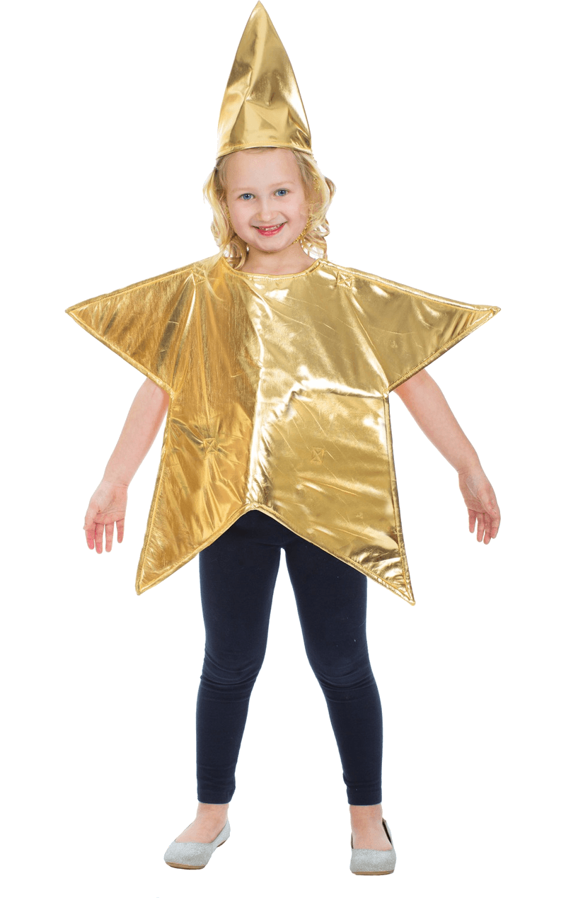 Kids Gold Star Christmas Costume 1 Kids Gold Star Christmas Costume