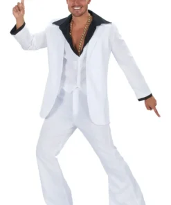 Adult White 1970s Suit Costume