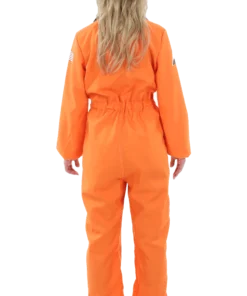Adult Womens Orange Astronaut Costume -Halloween Decoration Shop 00020348a02