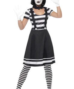 Smiffys Adult Lady Mime Artist Costume