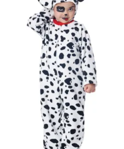 GENERIC Kids Dalmatian Puppy Fleece Jumpsuit Costume