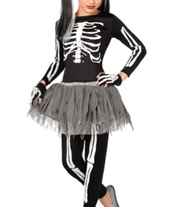 Kids Gothic Skeleton Halloween Costume