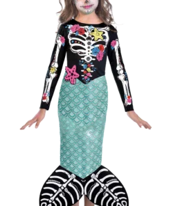 AMSCAN Girls Mermaid Day Of The Dead Costume