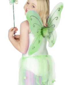Smiffys Kids Green Butterfly Wings And Wand