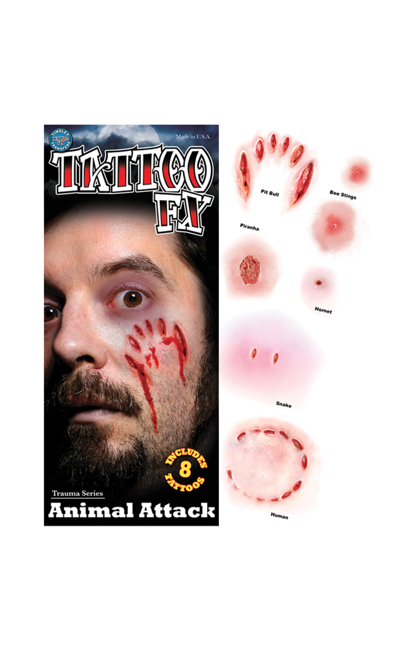 Animal Attack Gorywood Temporary Tattoos 1 Animal Attack Gorywood Temporary Tattoos