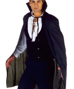 Black High Collar Vampire Cape