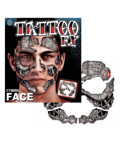 Cyborg Face Temporary Tattoo