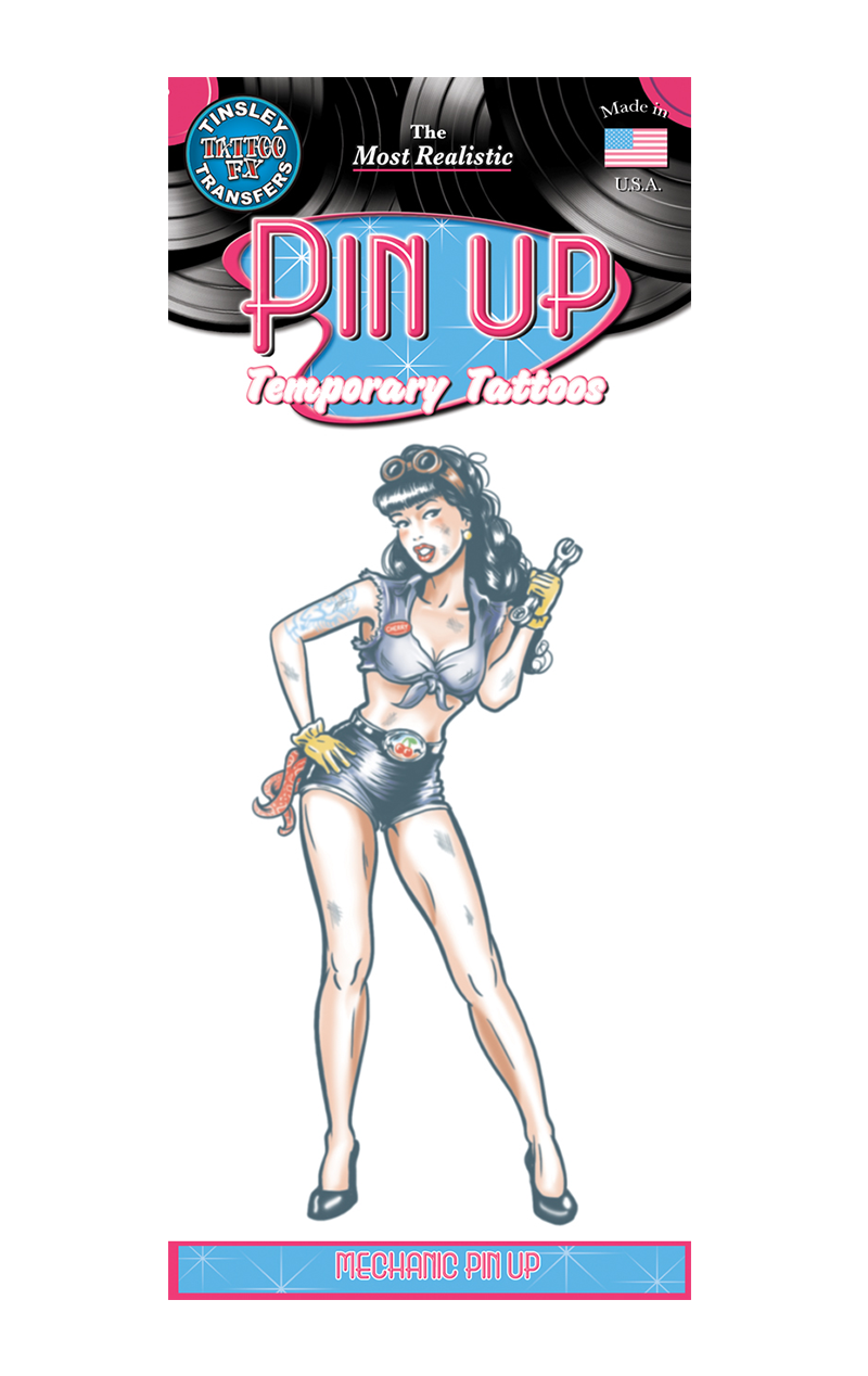 Mechanic Pin Up Tattoo Transfer 1 Mechanic Pin Up Tattoo Transfer