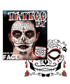 Day Of The Dead Face Tattoo Transfer