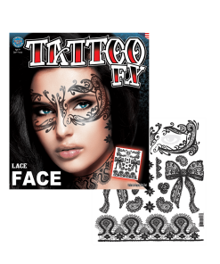 Lace Masquerade Face Tattoo Transfer