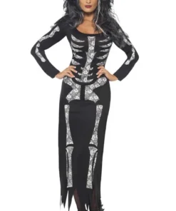 Smiffys Womens Skeleton Halloween Dress