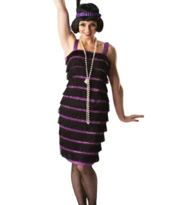Purple And Black Flapper Dress