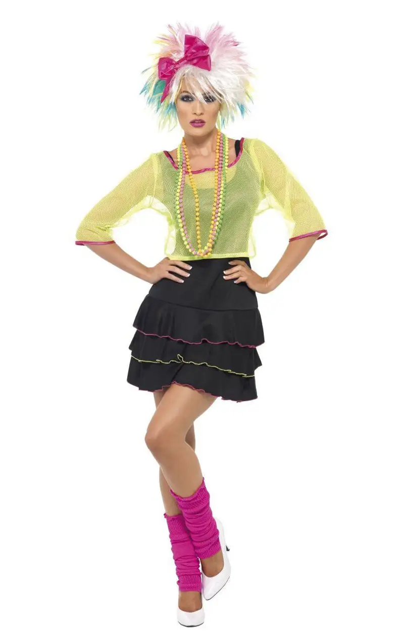 Smiffys Womens 80s Girl Costume 1 Smiffys Womens 80s Girl Costume
