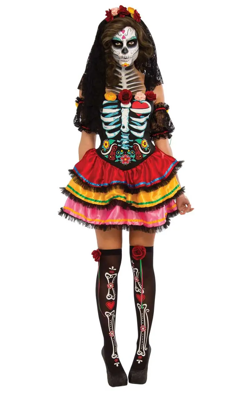 Womens Day Of The Dead Senorita Costume 1 Womens Day Of The Dead Senorita Costume