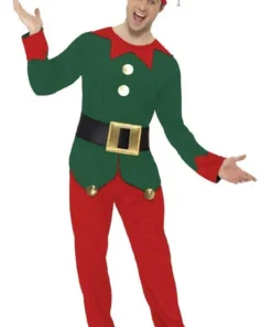Smiffys Mens Happy Christmas Elf Costume