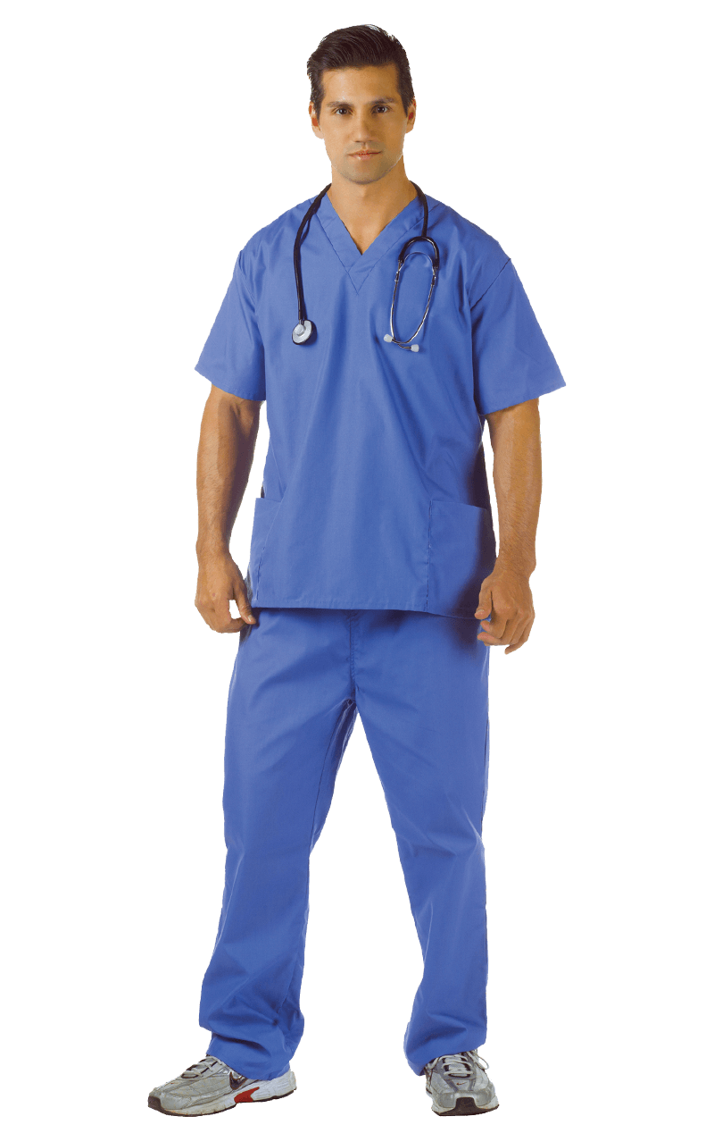 Adult Blue Hospital Scrubs Costume 1 Adult Blue Hospital Scrubs Costume