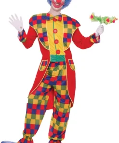 Mens Classic Circus Clown Fancy Dress Costume