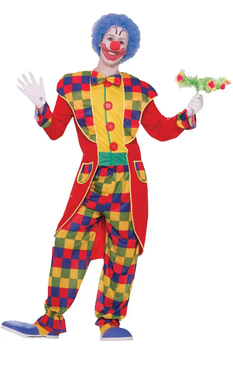 Mens Classic Circus Clown Fancy Dress Costume 1 Mens Classic Circus Clown Fancy Dress Costume