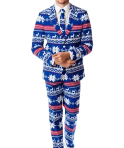 Mens Rudolph Print Christmas Suit - Opposuits