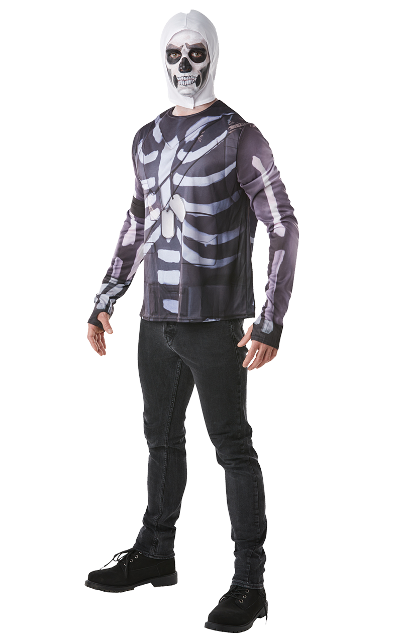 Buy Adult Fortnite Skull Trooper Costume Halloween Decoration Shop
