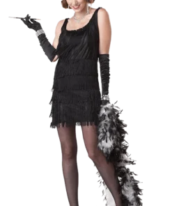 Ladies Black Flapper Costume