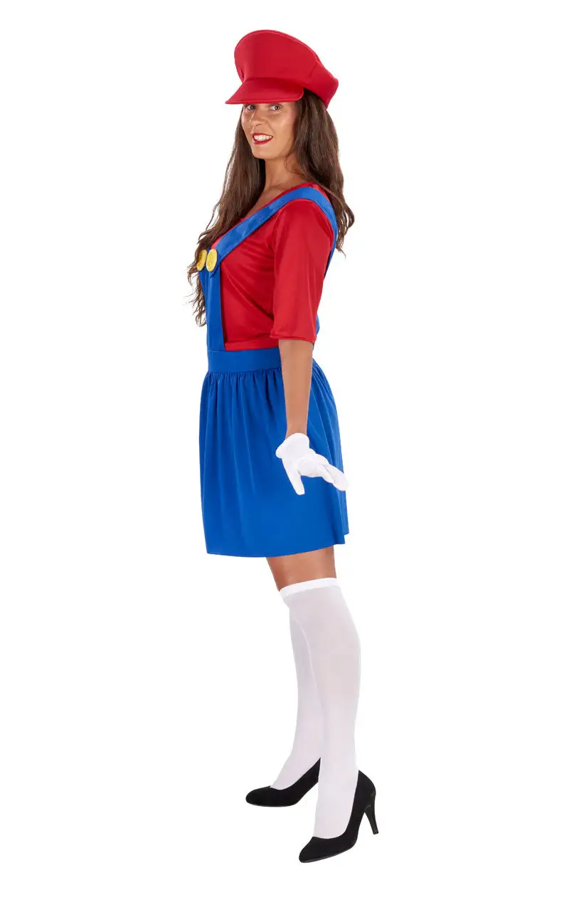 GENERIC Womens Red Italian Plumber Dress 2 GENERIC Womens Red Italian Plumber Dress - Image 2