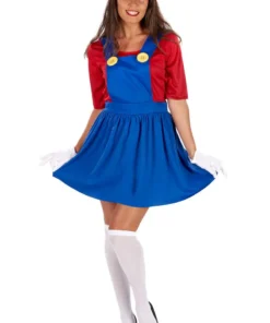 GENERIC Womens Red Italian Plumber Dress
