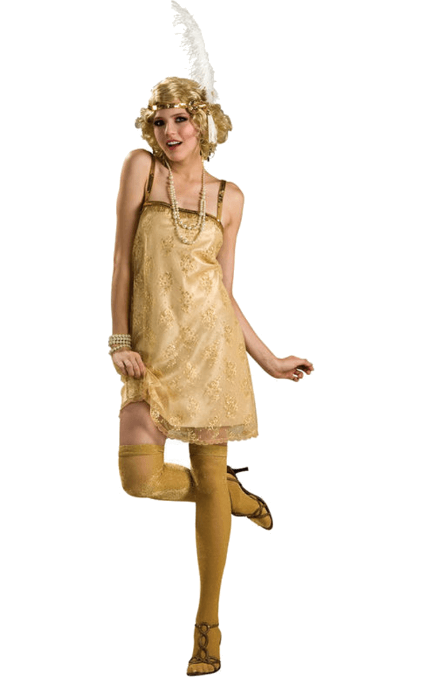 Golden Gatsby Girl Costume 1 Golden Gatsby Girl Costume