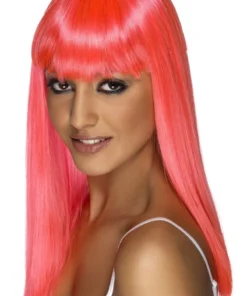 Smiffys Womens Glamourama Neon Pink Wig