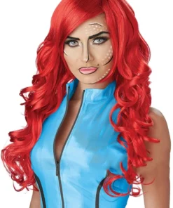 GENERIC Adult Pop Art Red Superhero Wig